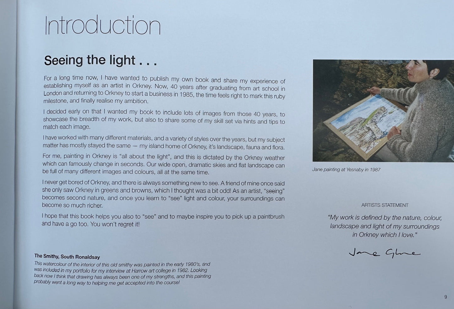 'Seeing the Light' 40 years of Orkney Art by Jane Glue