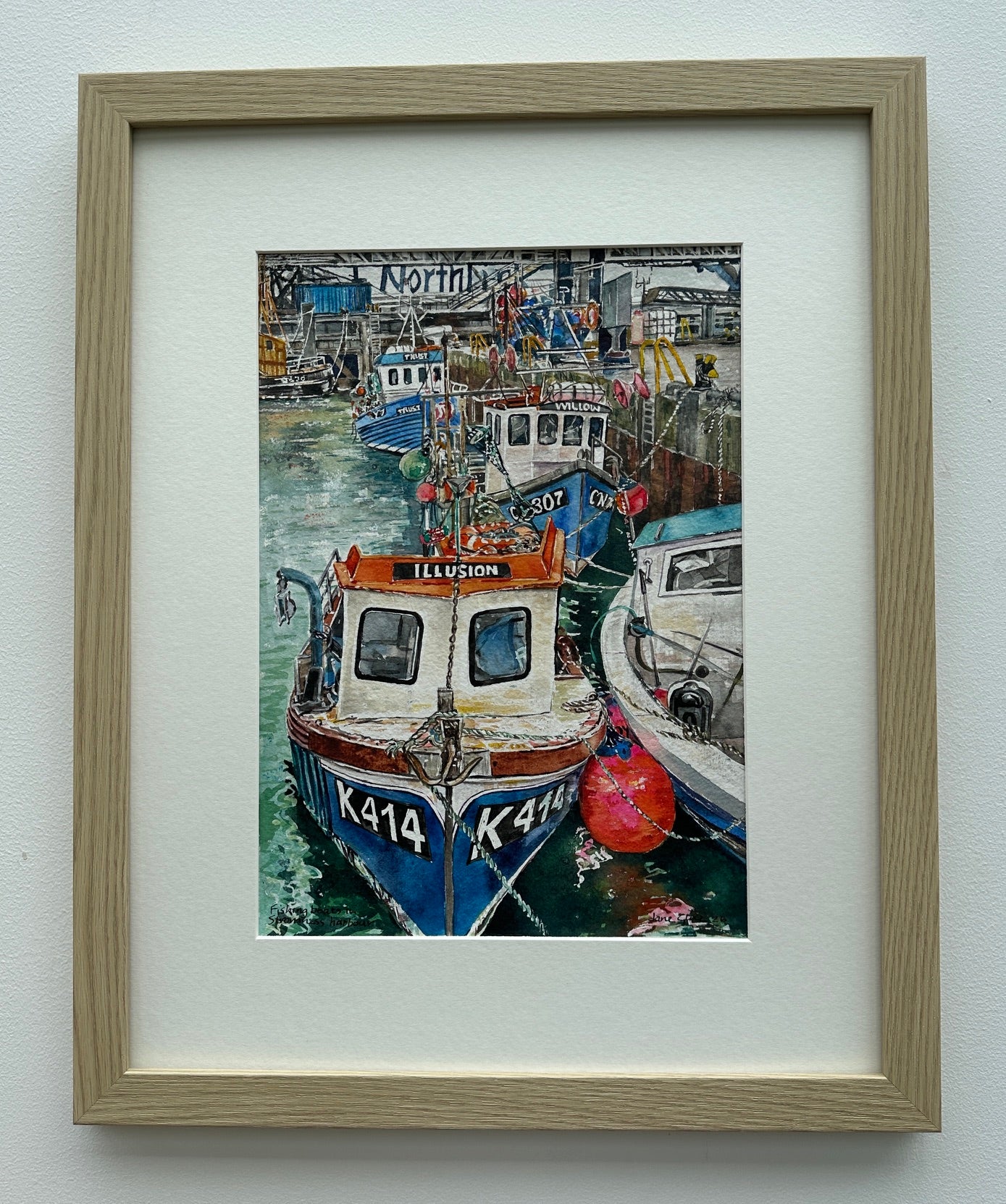 NEW! Original painting/Fishing boats in Stromness harbour