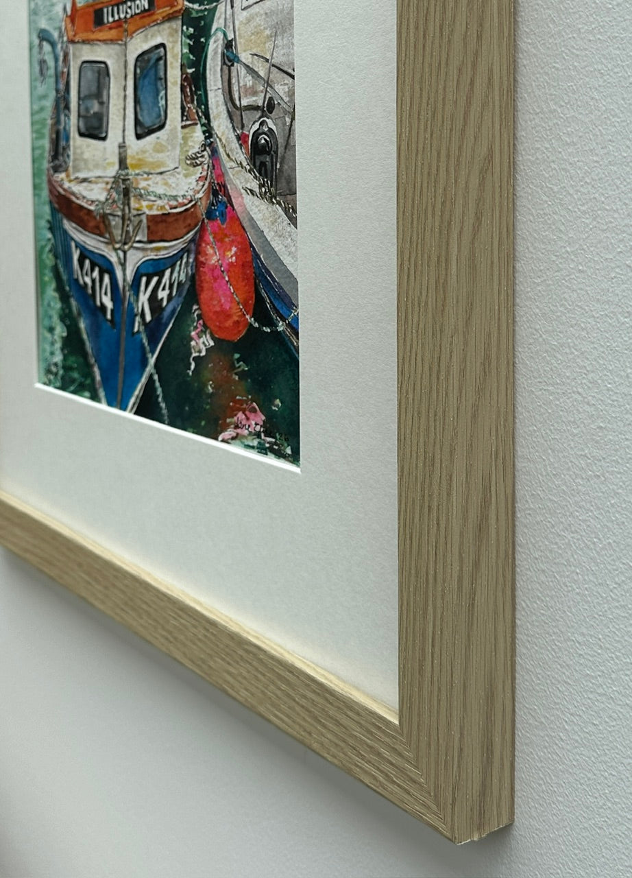 NEW! Original painting/Fishing boats in Stromness harbour