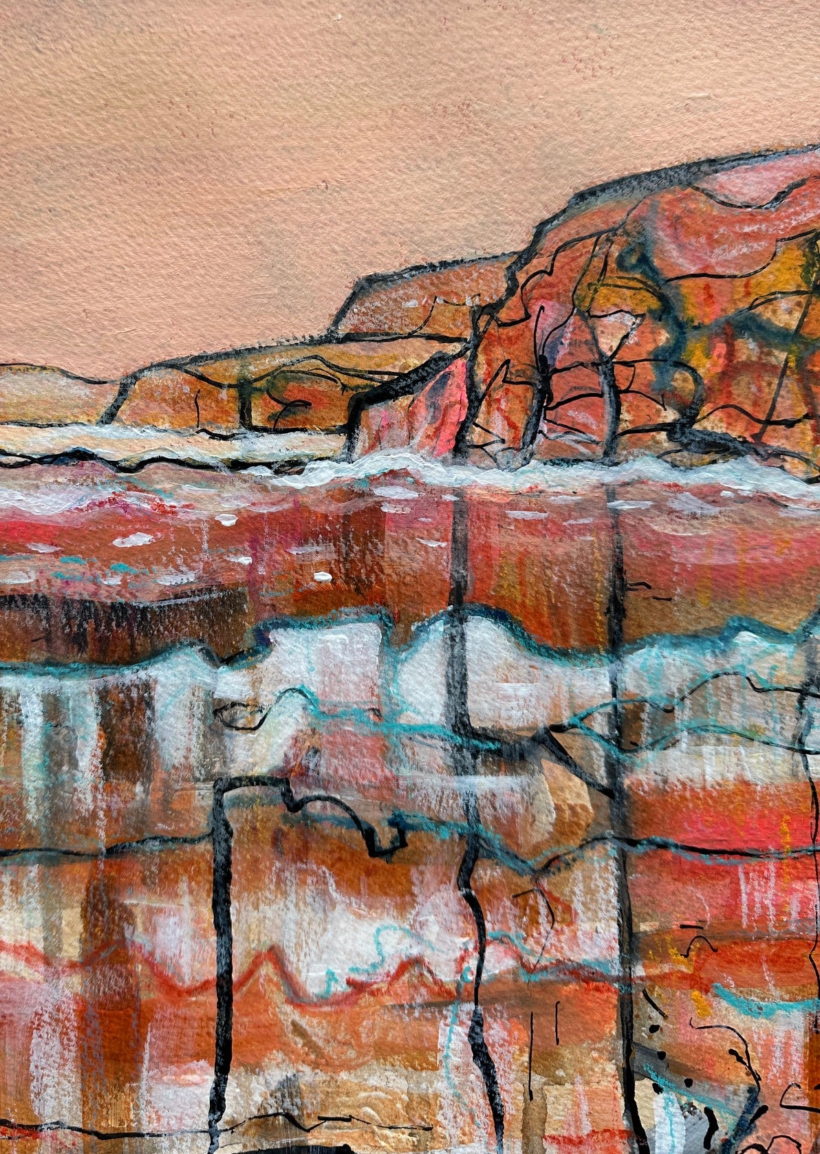 NEW! Original painting/ Abstract shoreline
