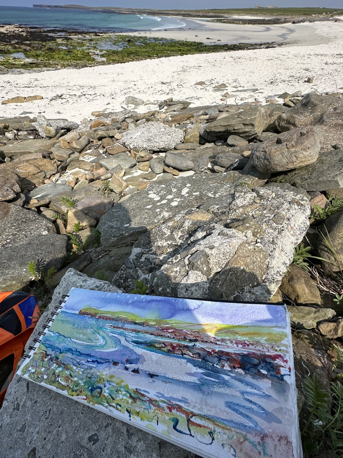 Original watercolour painting/Summertime in Westray
