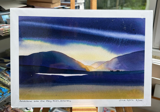 Limited edition print/Rainstorm over The Hoy Hills, Orkney