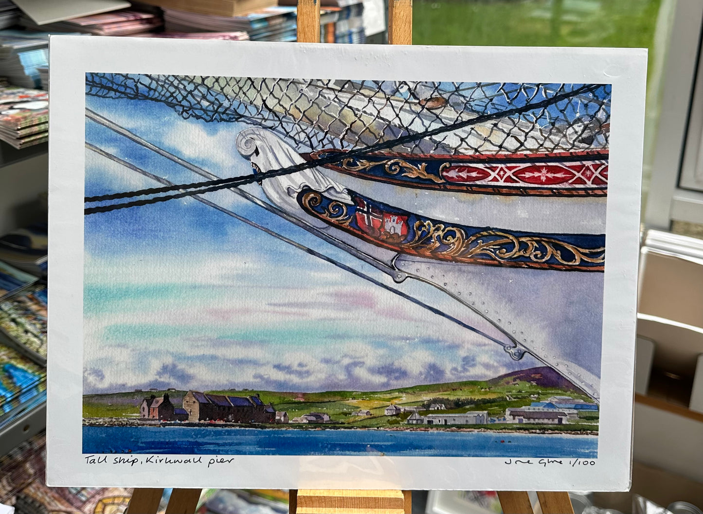 Limited edition print/Tall ship, Kirkwall pier