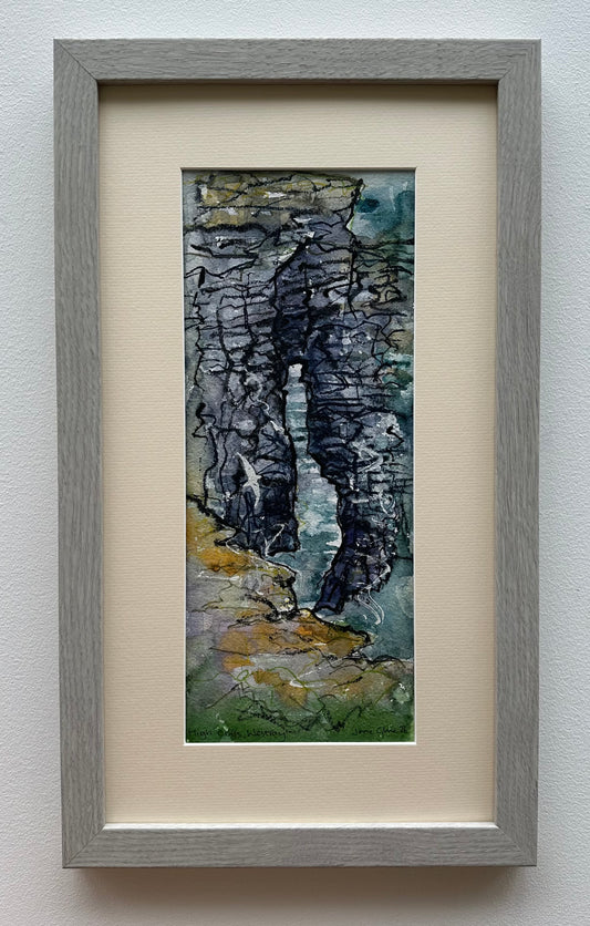 NEW! Original mixed media painting/High Cliffs, Westray