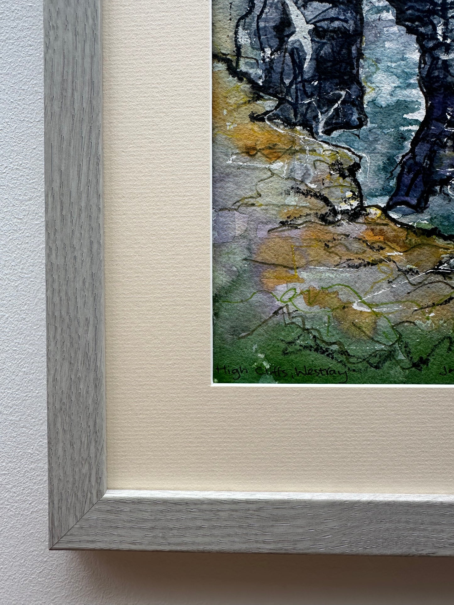 NEW! Original mixed media painting/High Cliffs, Westray