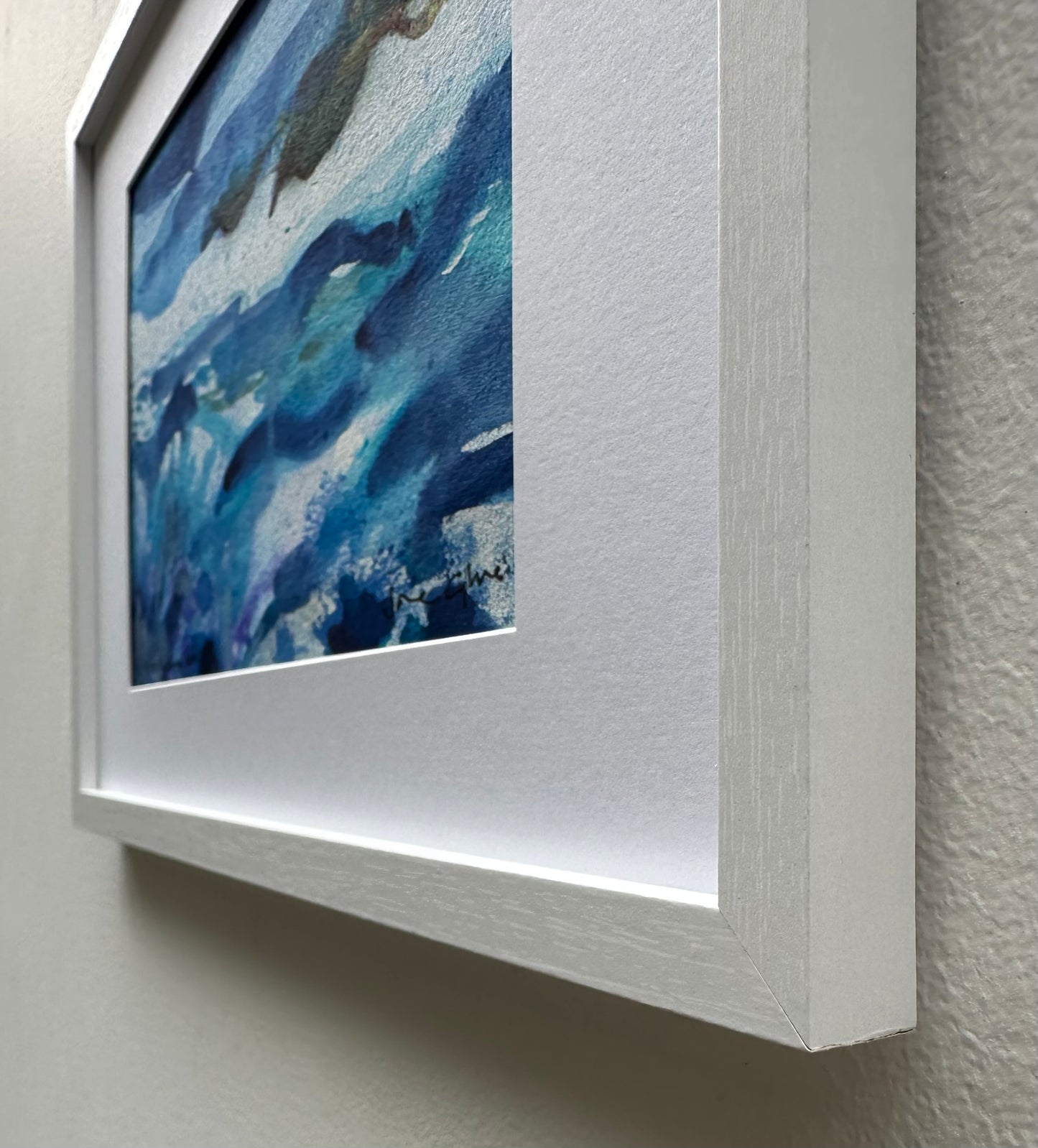 NEW! Original watercolour and ink painting/Gull with blue sea
