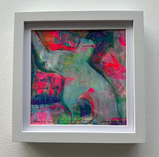 NEW! Original mixed media painting/Herring Gull