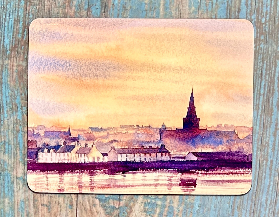 Designer tablemat/Sunset over Kirkwall bay