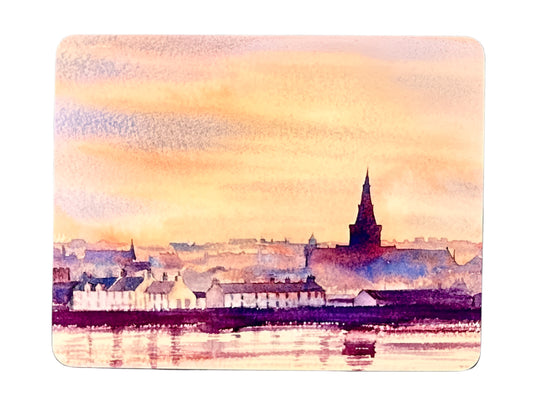 Designer tablemat/Sunset over Kirkwall bay