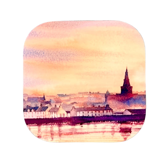 Designer coaster/Sunset over Kirkwall bay