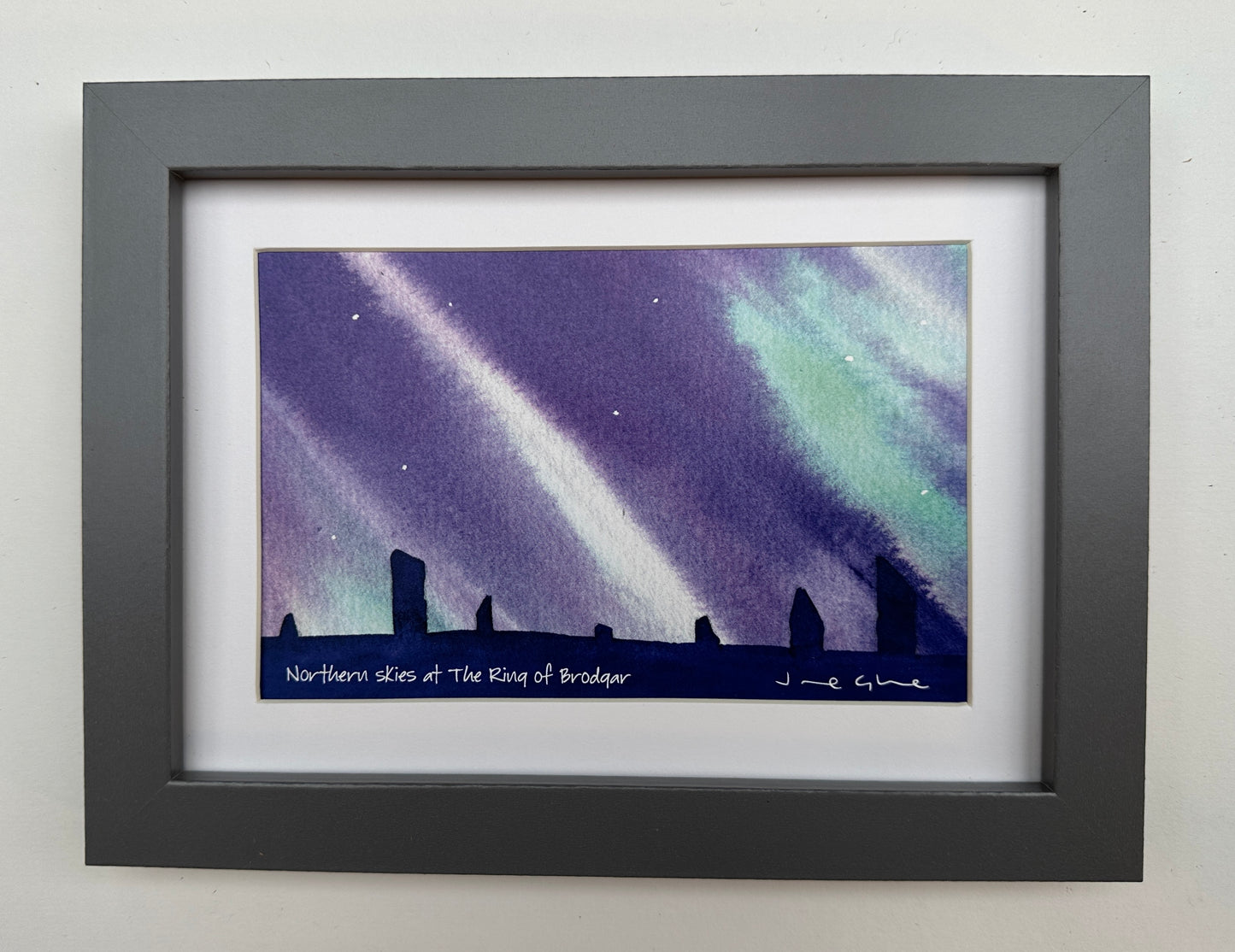Small framed print/Northern skies at The Ring of Brodgar