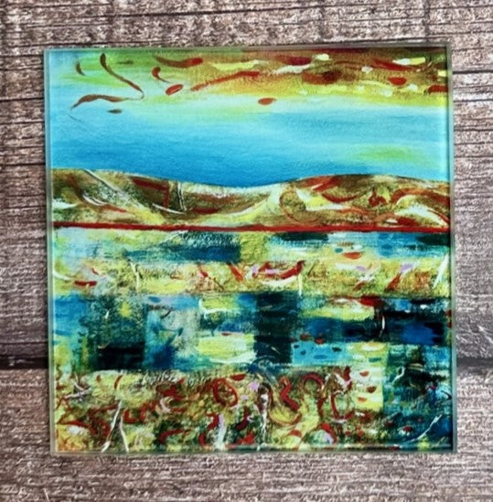 Glass coaster/Golden sunset