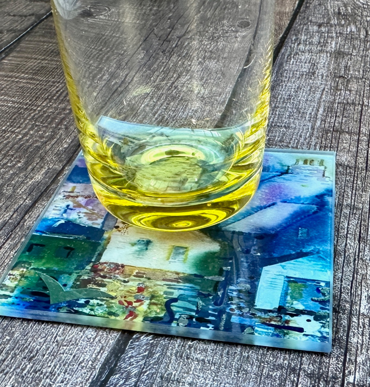 Glass coaster/Stromness reflections and shapes