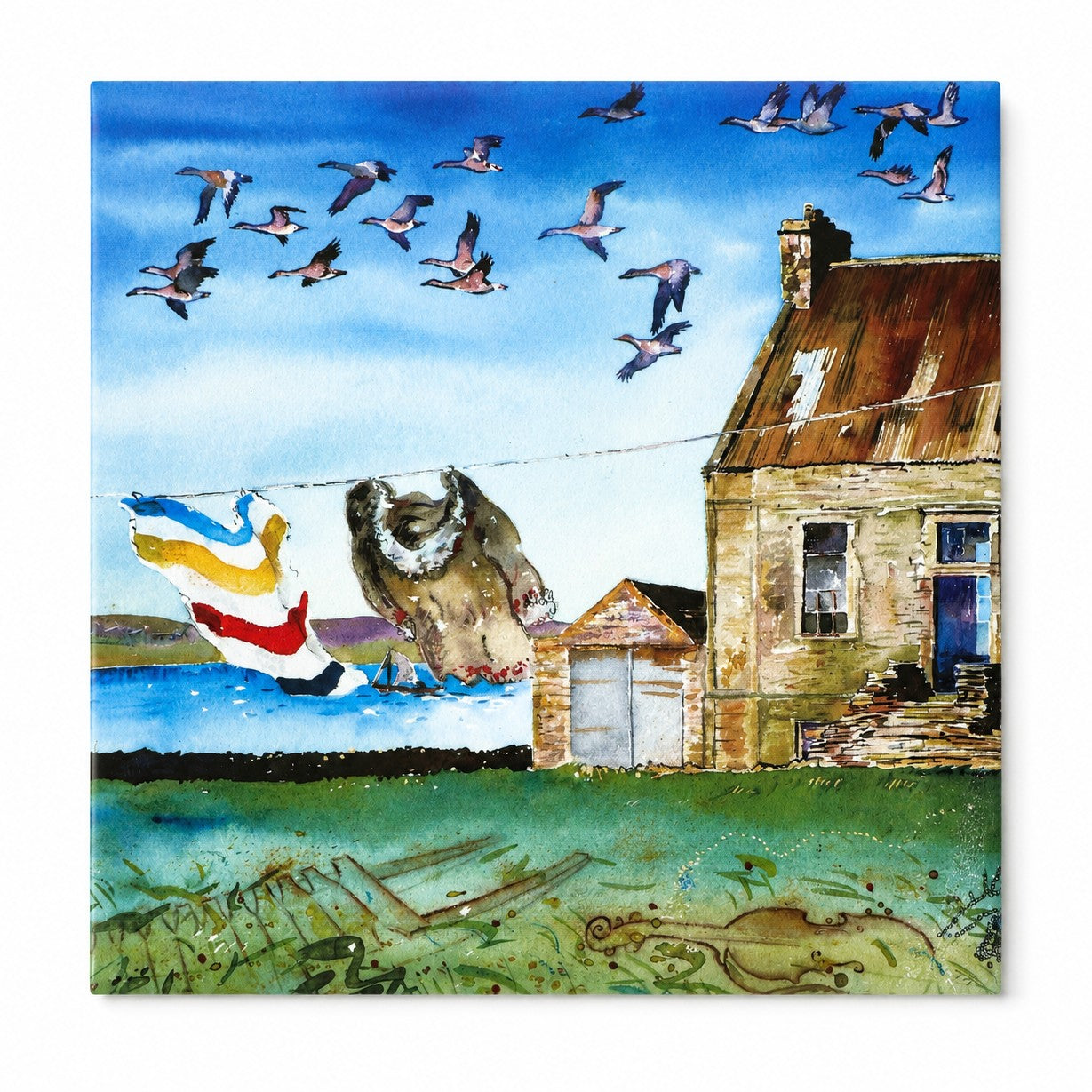 Large ceramic tile/The explorer Dr John Rae's home