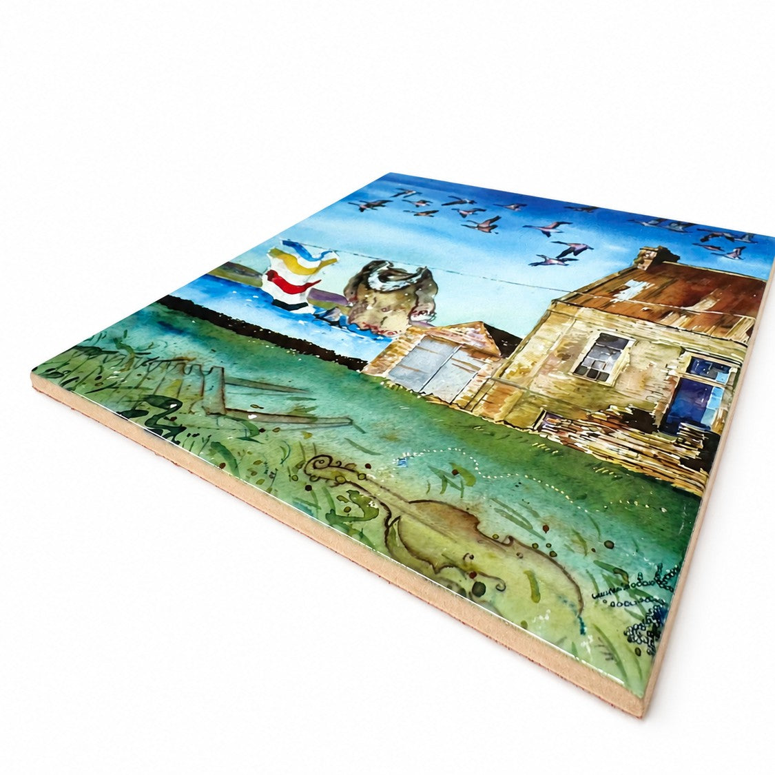 Large ceramic tile/The explorer Dr John Rae's home