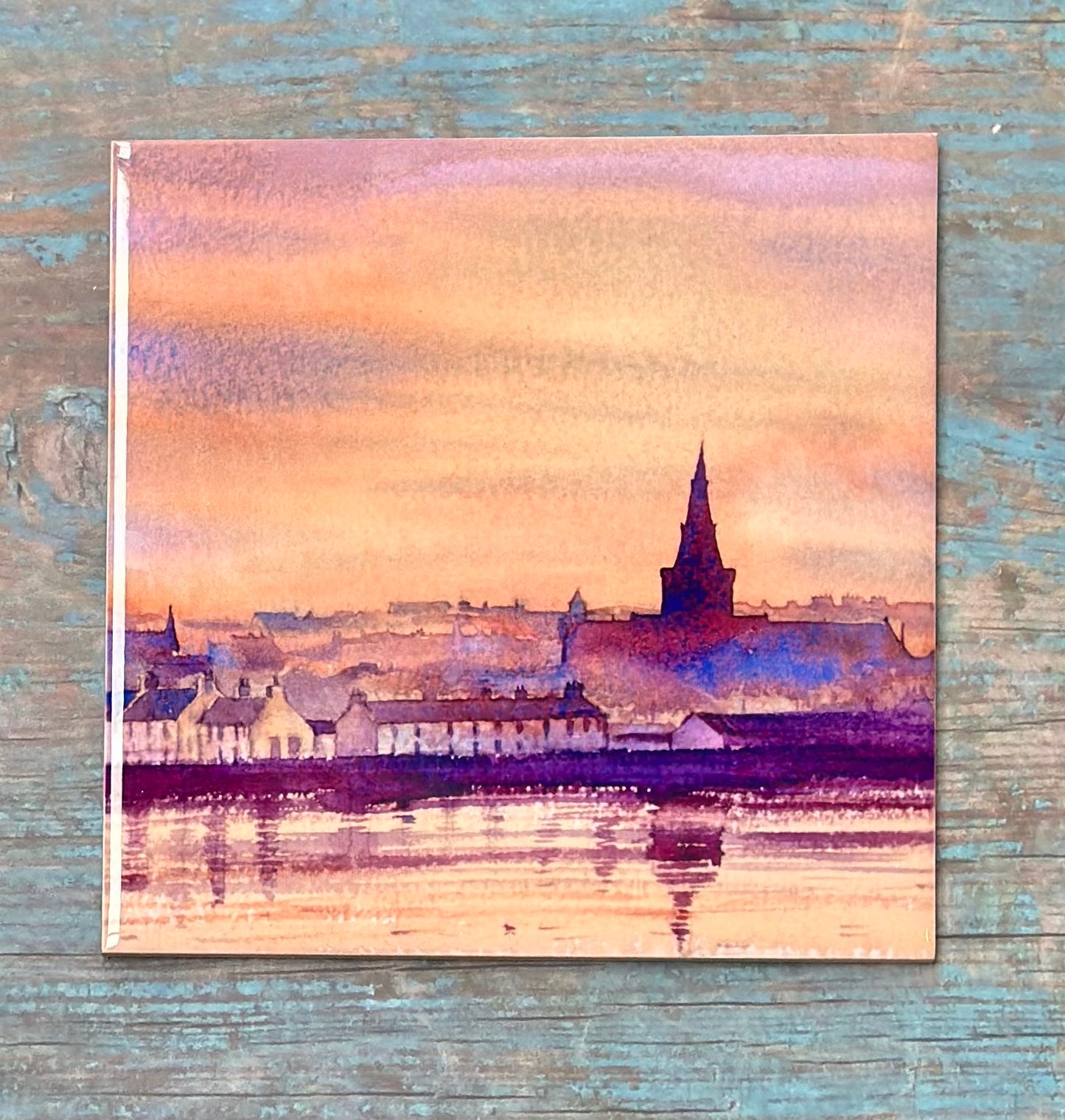 Large ceramic tile/Sunset over Kirkwall bay