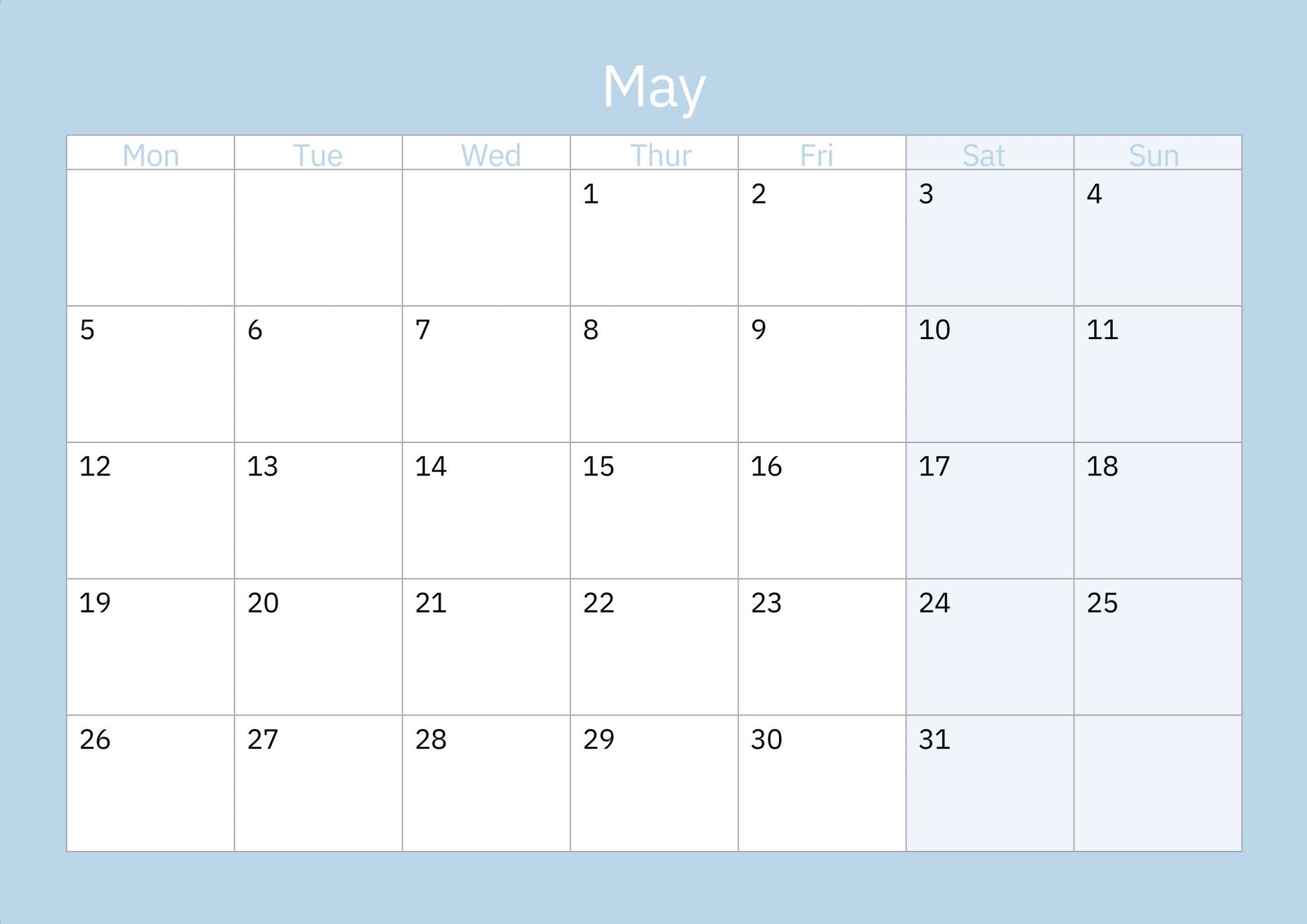 Orkney calendar 2025 dates page by Orkney artist Jane Glue Scotland
