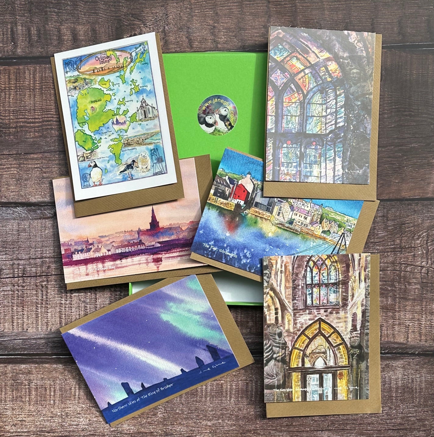 Boxed set of six cards/New work