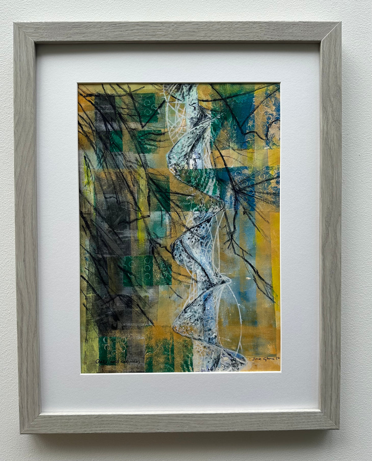 NEW! Original mixed media painting/Oats and Cobwebs
