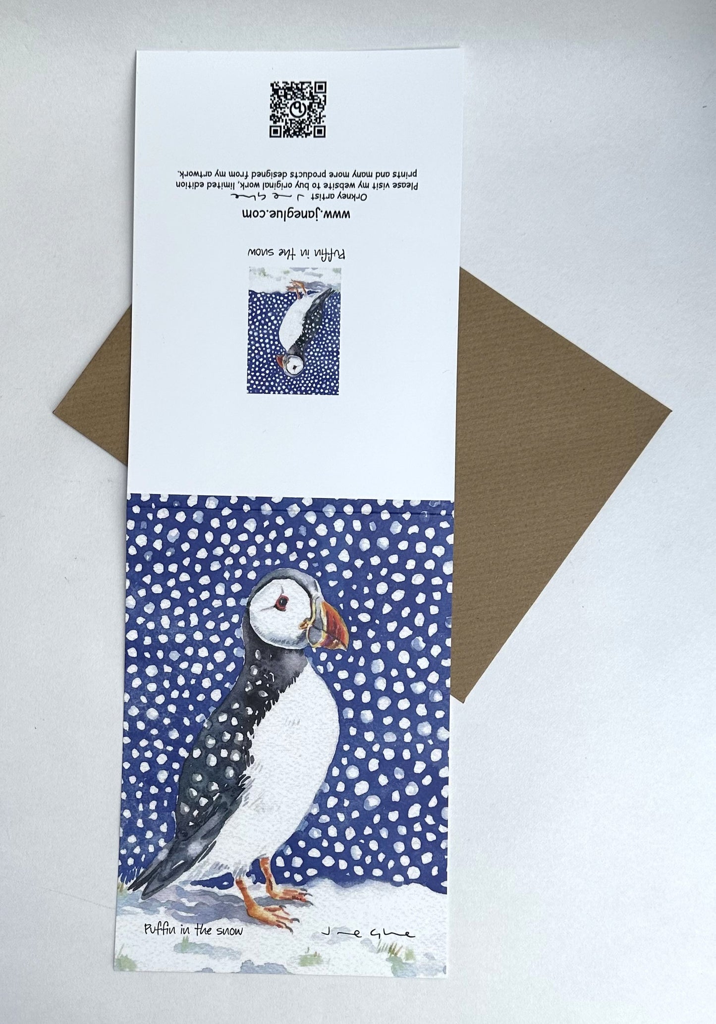 Boxed set of six cards/Puffin in the snow