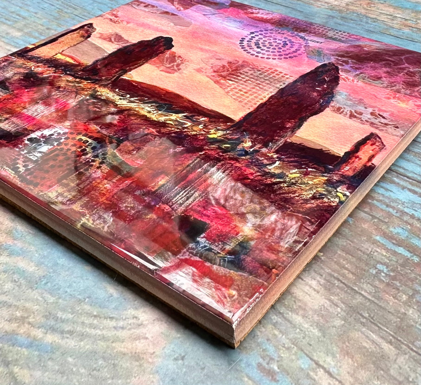 Medium ceramic tile/Rose pink sunset at The Ring of Brodgar