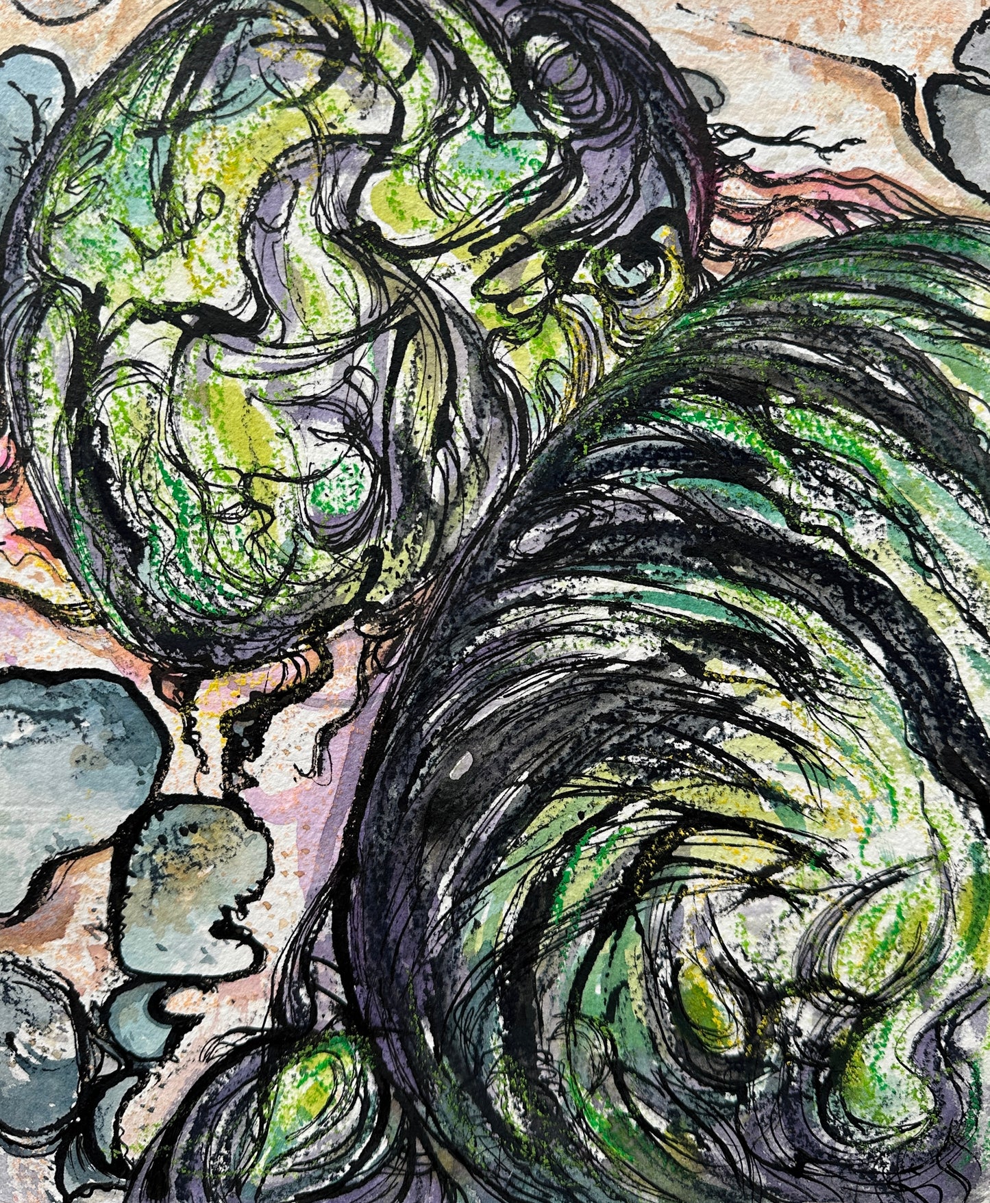 NEW! Original painting/ Seaweed Boulders