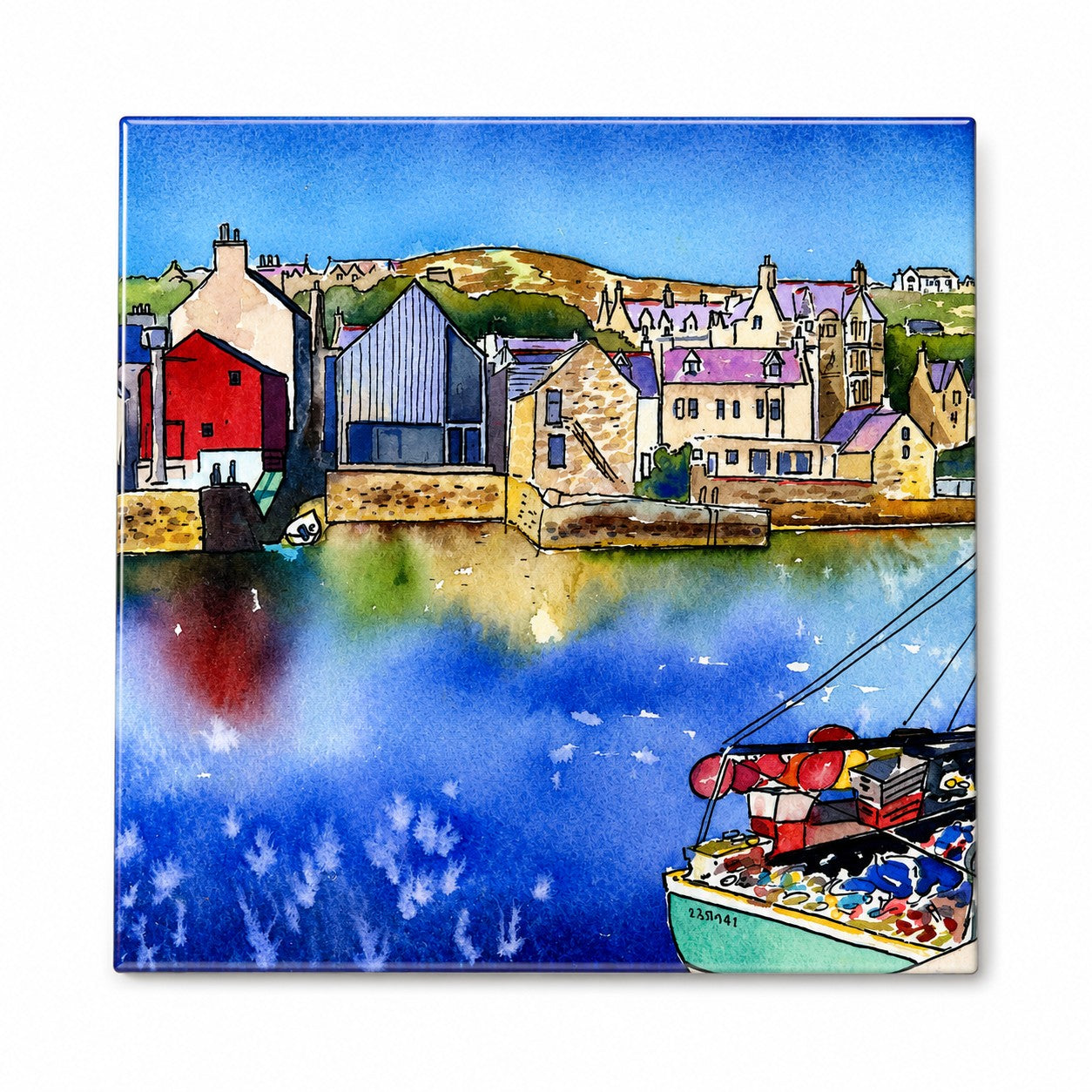 Medium ceramic tile/The Pier, Stromness