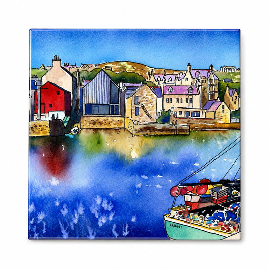 Medium ceramic tile/The Pier, Stromness