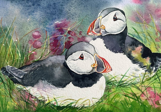 SALE Table lamp/Tammie norries(puffins)