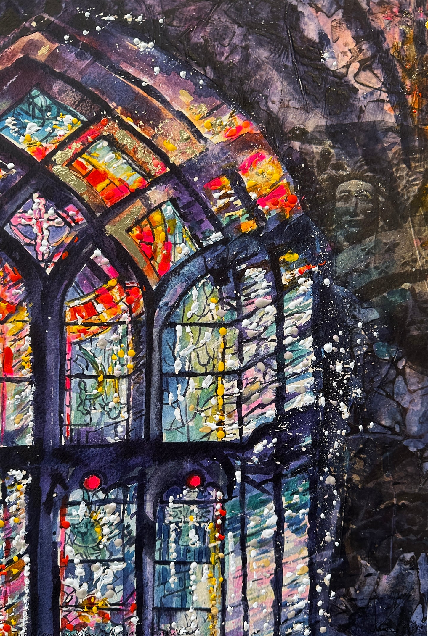 Hand finished print A3+ size/The New Window, St Magnus Cathedral