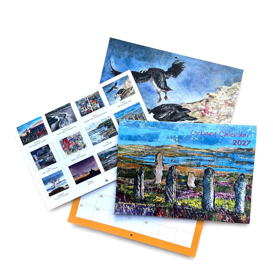 Pack of Three Jane Glue 2027 Orkney Wall Calendars