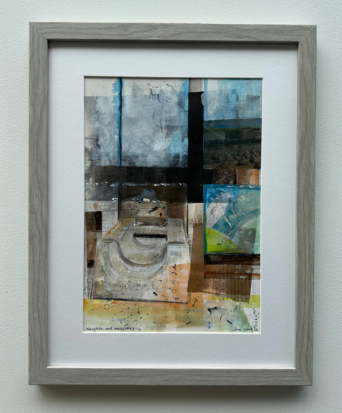 NEW! Original mixed media painting/Weights and measures