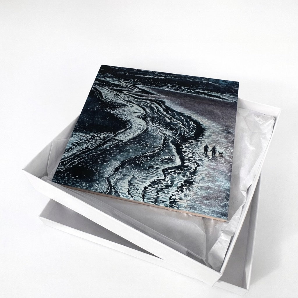 Large ceramic tile/Winter light at Waulkmill bay