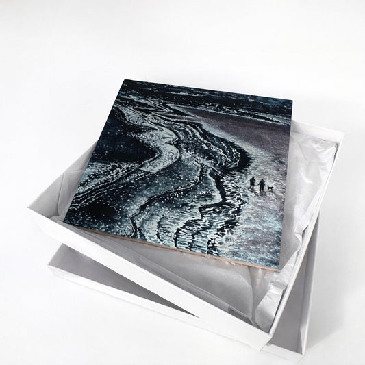 Large ceramic tile/Winter light at Waulkmill bay