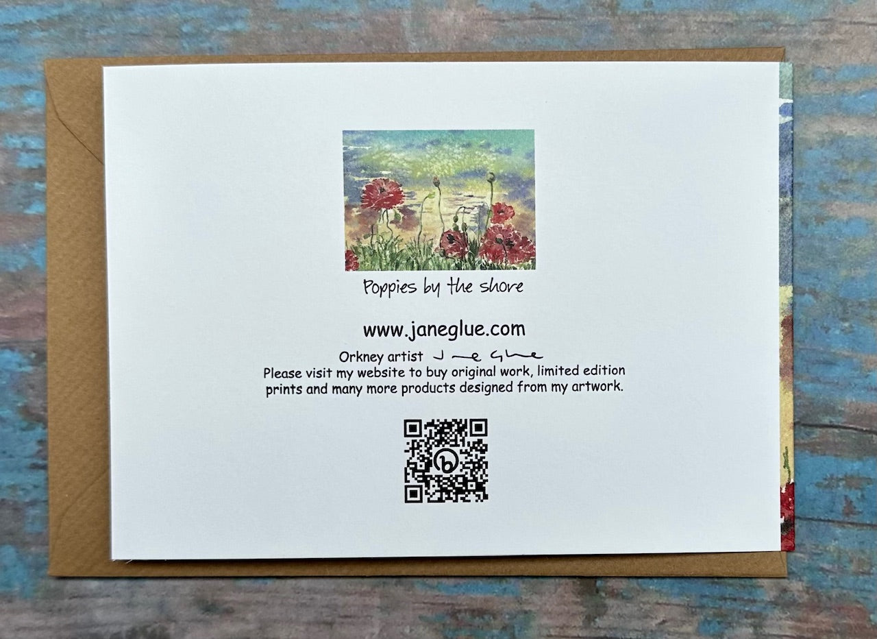 Card -  Poppies on the shore