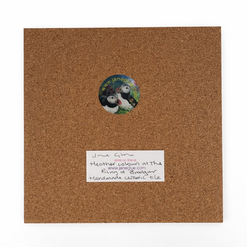 Large ceramic tile/Heather colours at The Ring of Brodgar