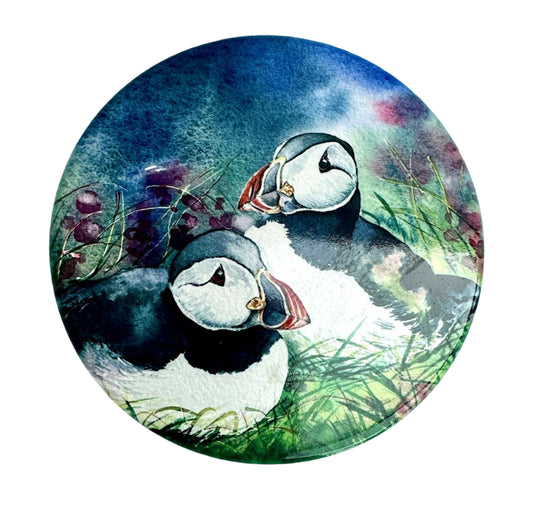 Ceramic coaster/Tammie norries(puffins)