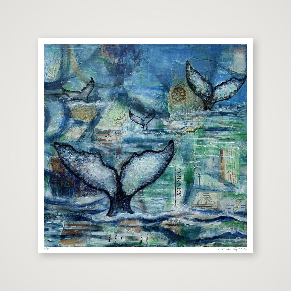 Flukes  — 70×70cm, 28×28" Print only