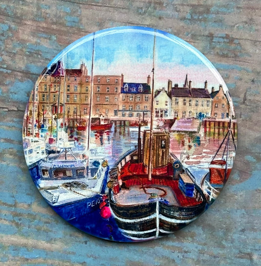 Ceramic coaster/Kirkwall harbour with boats