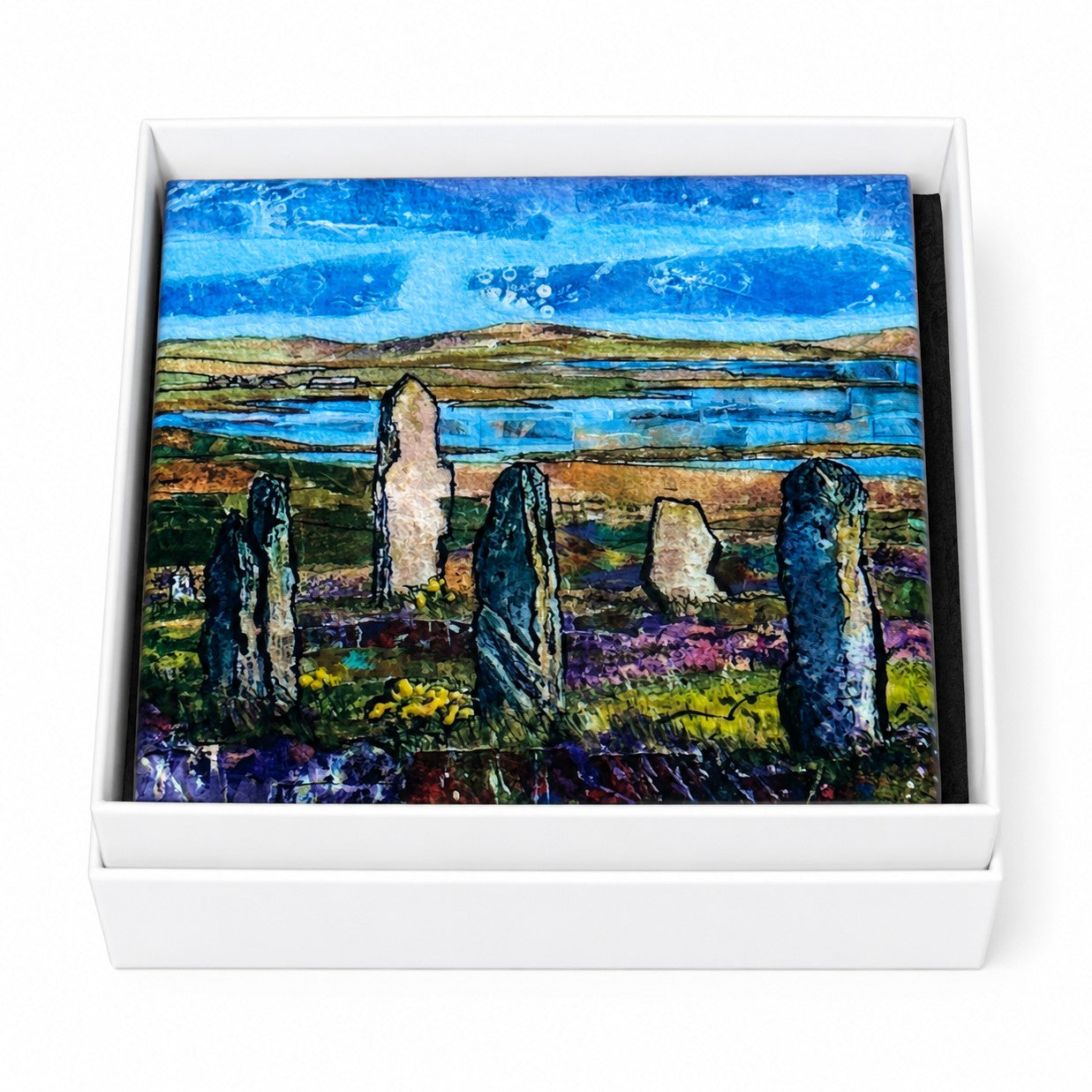 Medium ceramic tile/Heather colours at The Ring of Brodgar