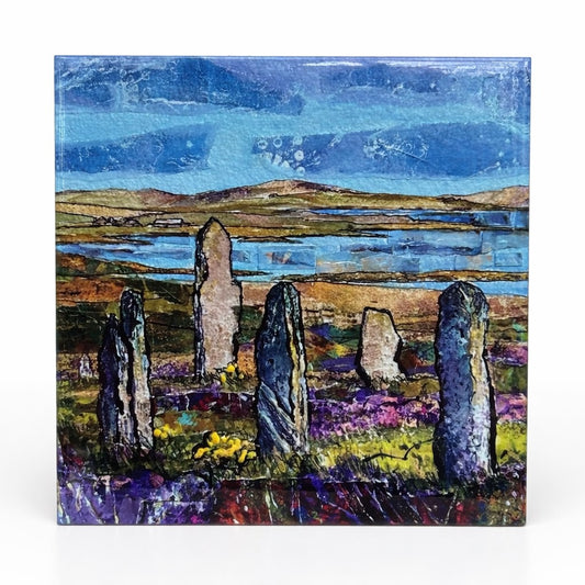 Large ceramic tile/Heather colours at The Ring of Brodgar