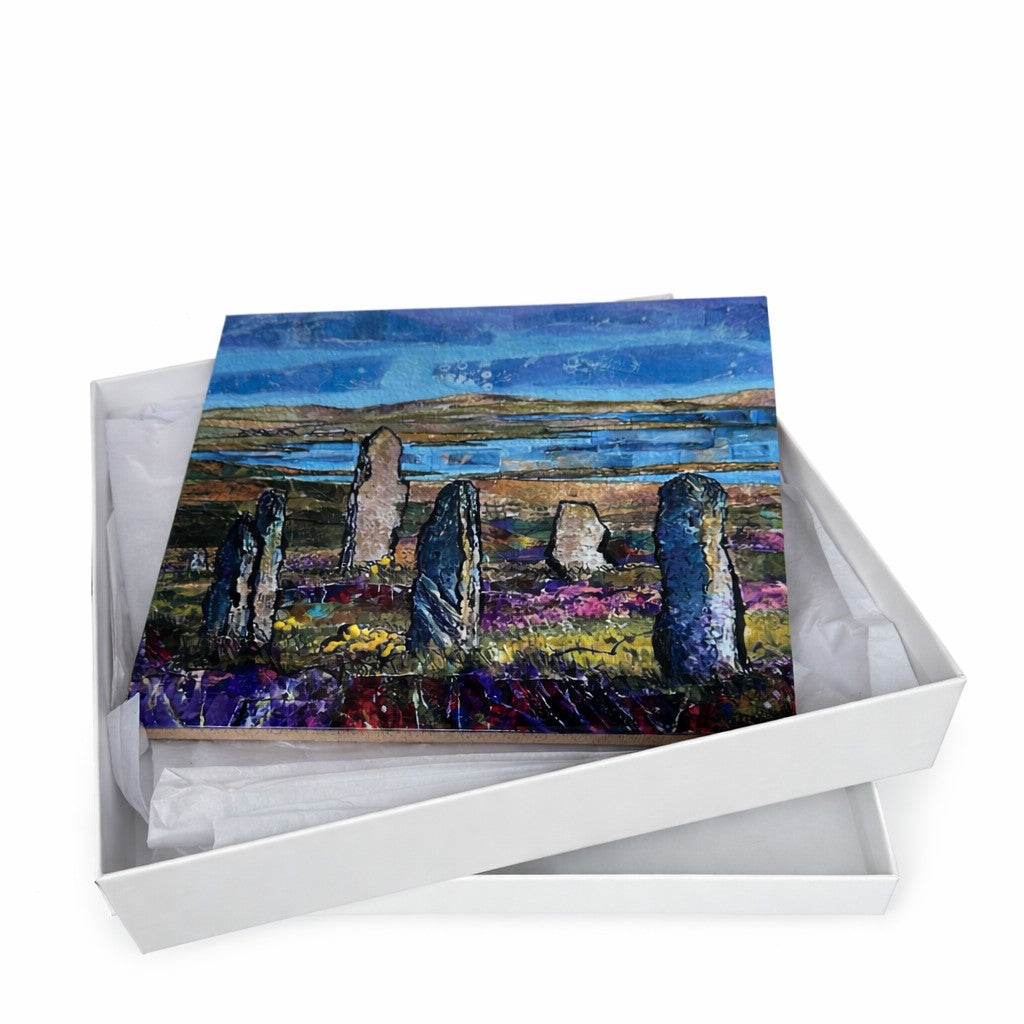 Large ceramic tile/Heather colours at The Ring of Brodgar