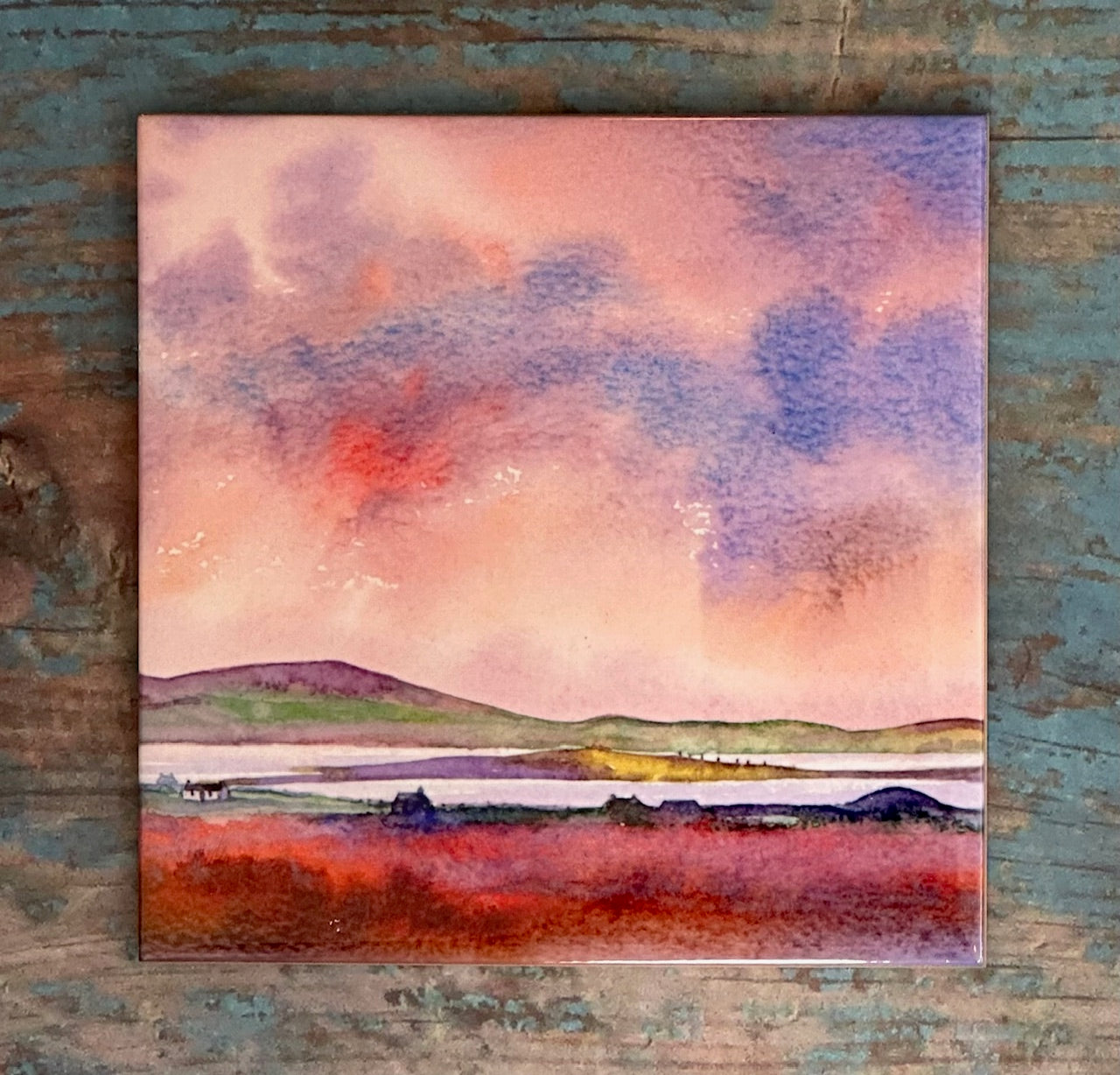 Medium ceramic tile/Maeshowe sunset