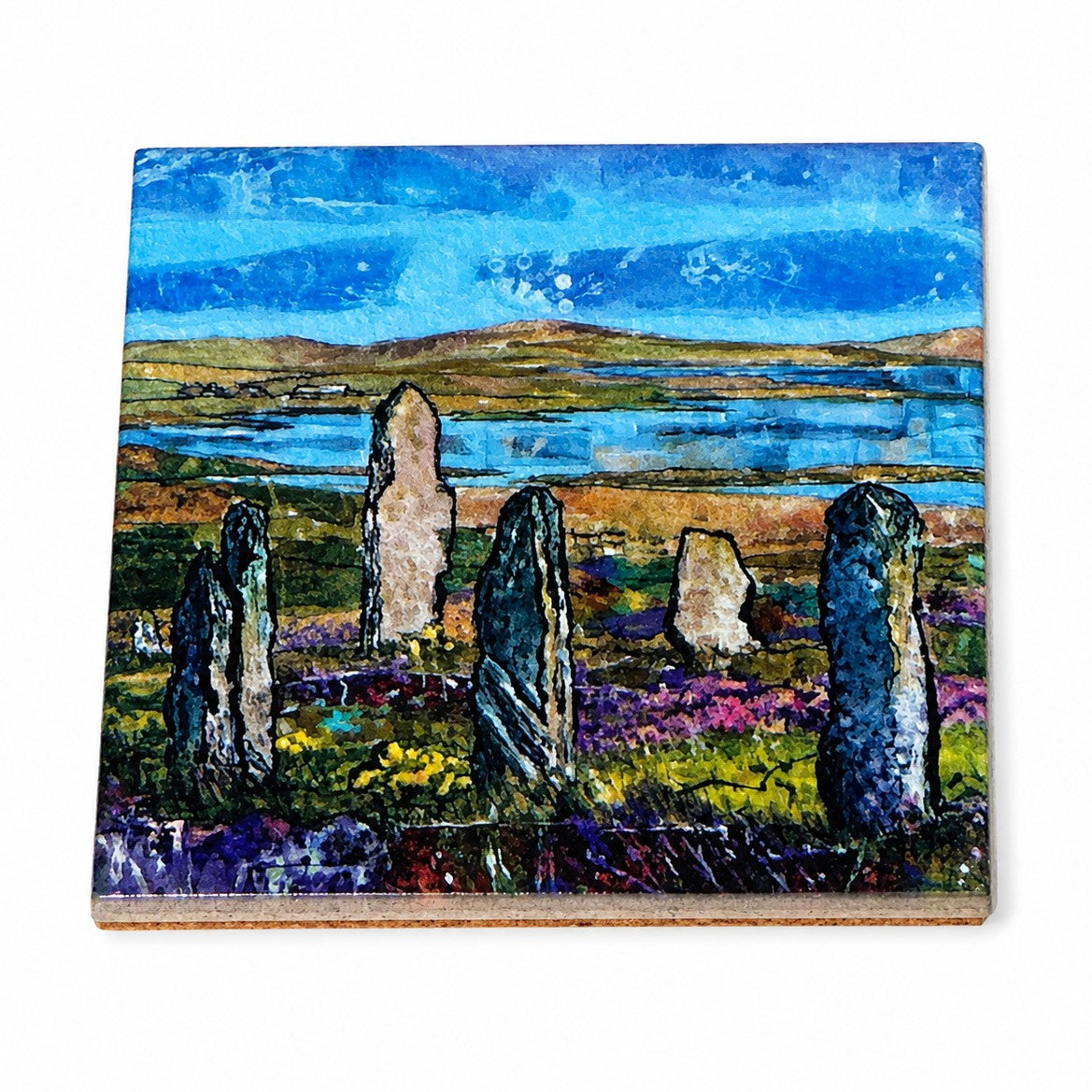 Medium ceramic tile/Heather colours at The Ring of Brodgar