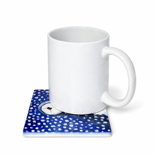 Ceramic coaster/Puffin in the snow