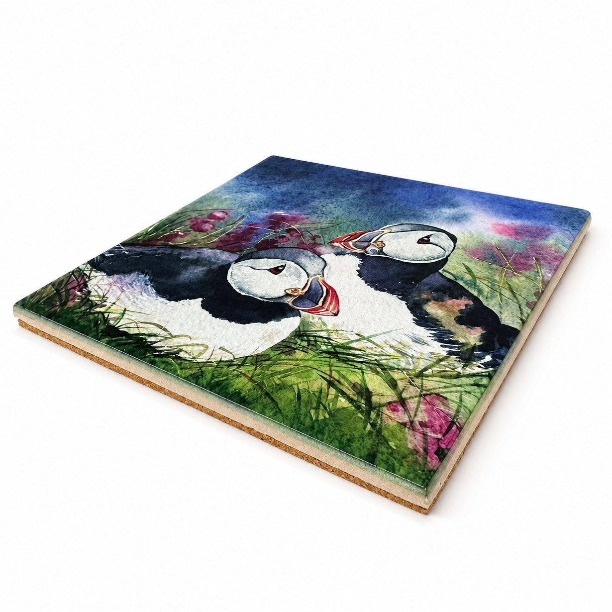 Medium ceramic tile/Tammie norries(Puffins)
