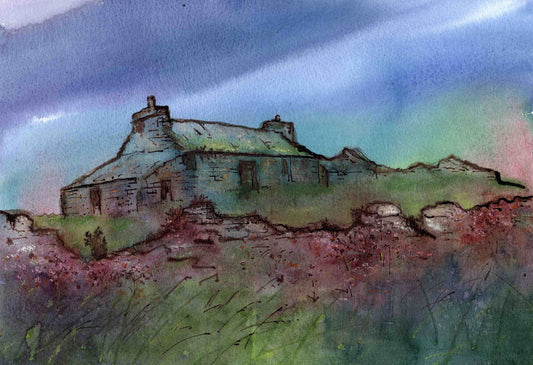 Limited edition print/Misty cottage, Orkney