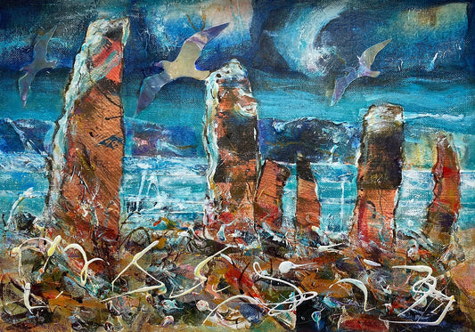 Limited edition print/Standing stones in the moonlight