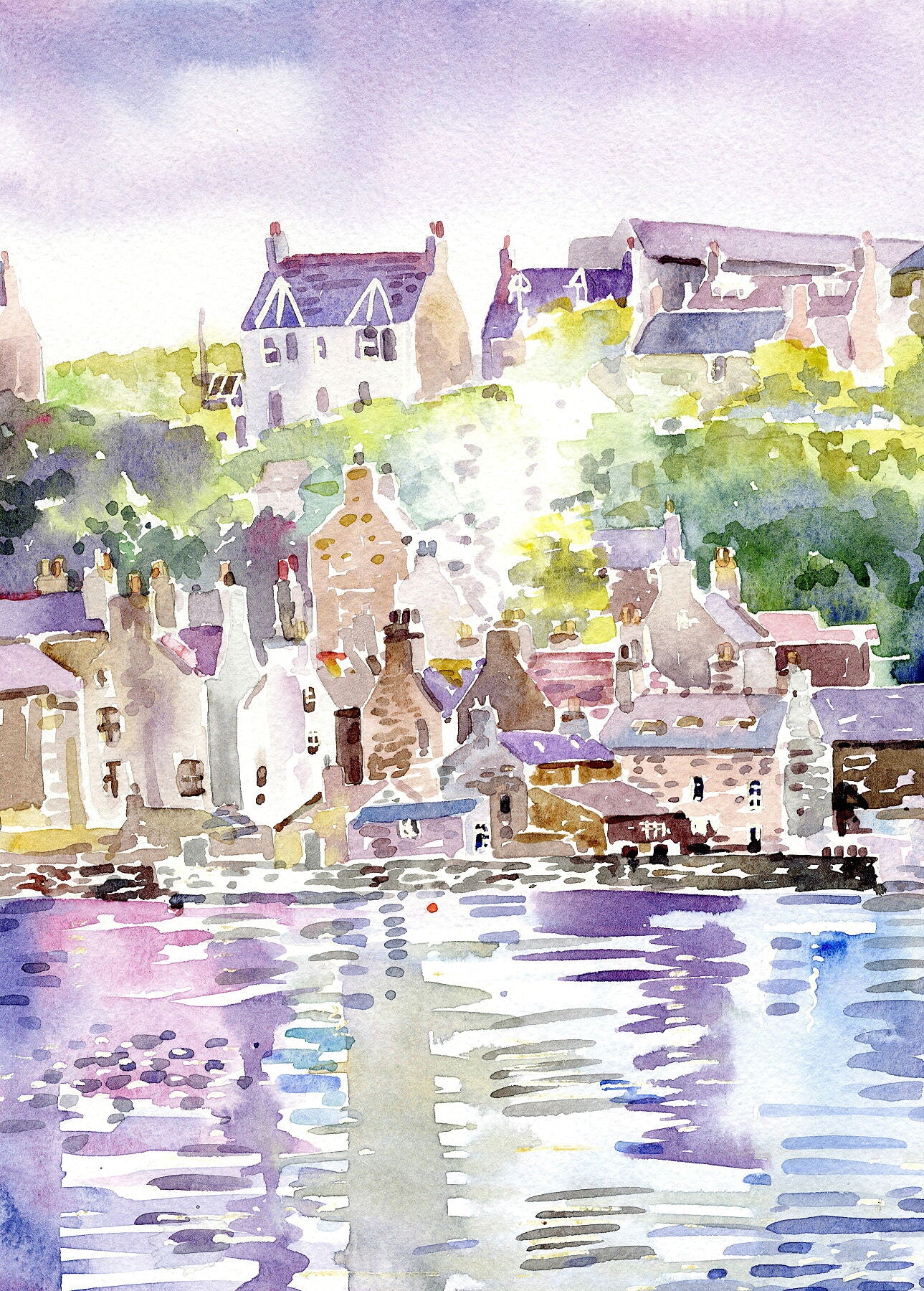Limited edition print/Stromness with purple reflections