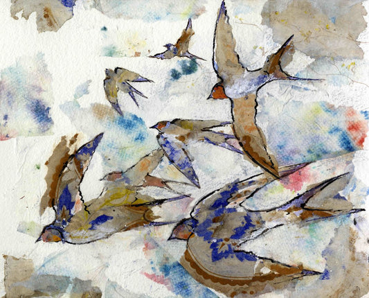 Limited edition print/Swallows in flight